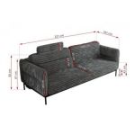 Sofa SALENTO - szary, sztruks