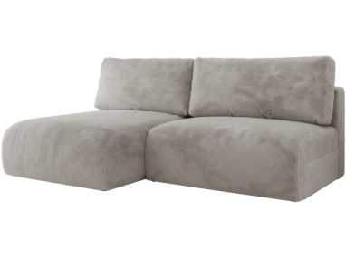 Narożnik VIVO L - strona lewa - jasnoszary, plusz