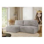 Narożnik VIVO L - strona lewa - jasnoszary, plusz