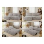 Narożnik VIVO L - strona lewa - jasnoszary, plusz