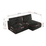 Narożnik VIVO L - strona lewa - ciemnoszary, plusz