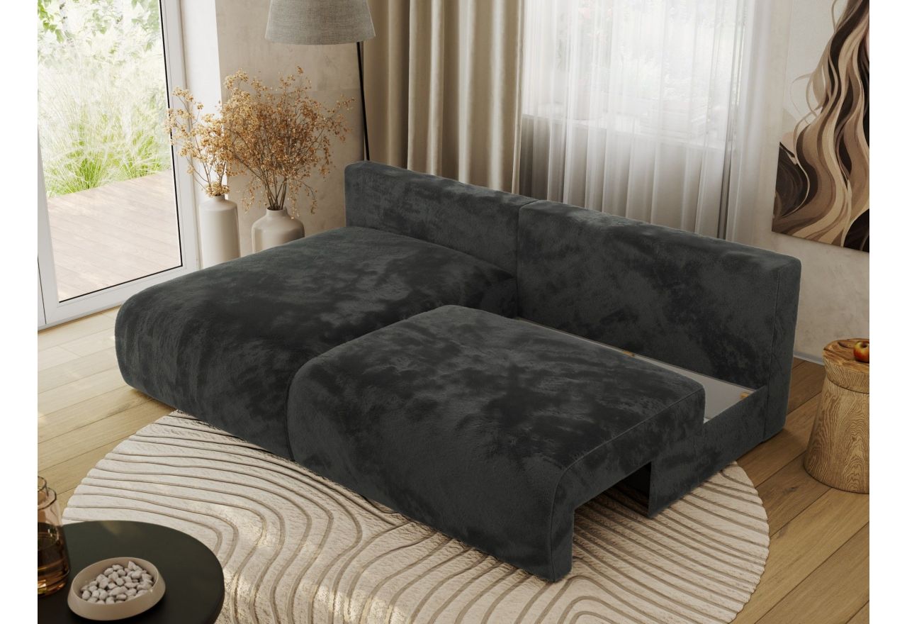 Narożnik VIVO L - strona lewa - ciemnoszary, plusz