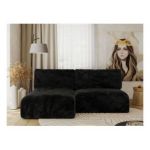 Narożnik VIVO L - strona lewa - czarny, plusz