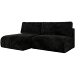 Narożnik VIVO L - strona lewa - czarny, plusz