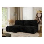 Narożnik VIVO L - strona lewa - czarny, plusz