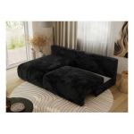 Narożnik VIVO L - strona lewa - czarny, plusz