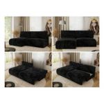 Narożnik VIVO L - strona lewa - czarny, plusz