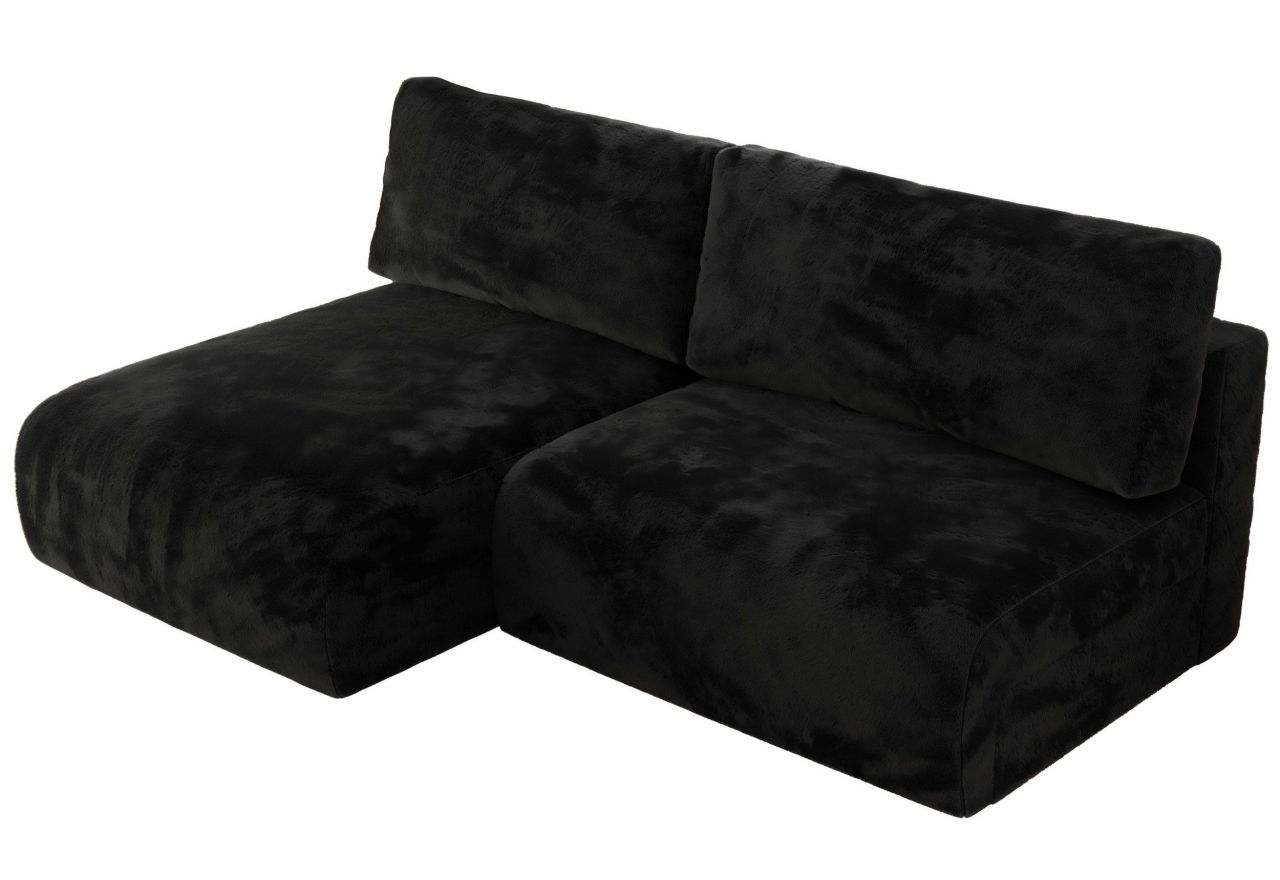 Narożnik VIVO L - strona lewa - czarny, plusz