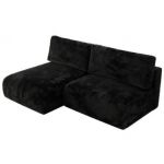 Narożnik VIVO L - strona lewa - czarny, plusz