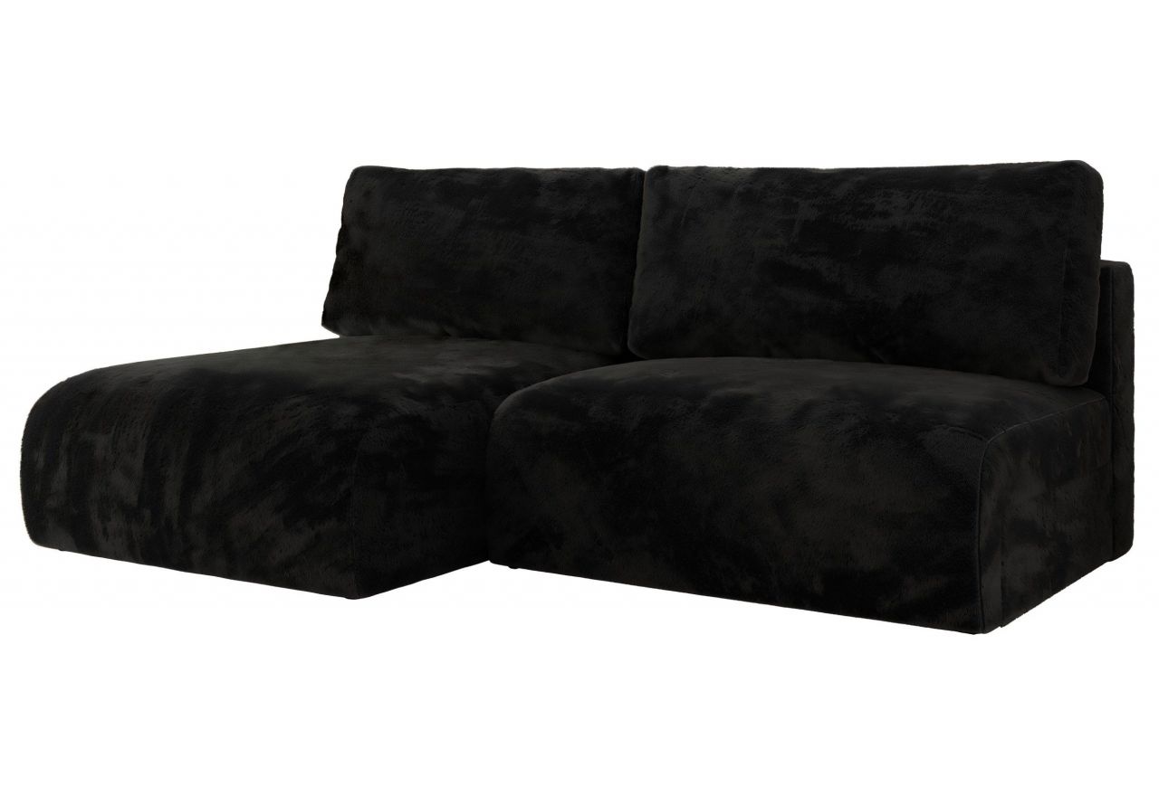 Narożnik VIVO L - strona lewa - czarny, plusz