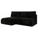 Narożnik VIVO L - strona lewa - czarny, plusz