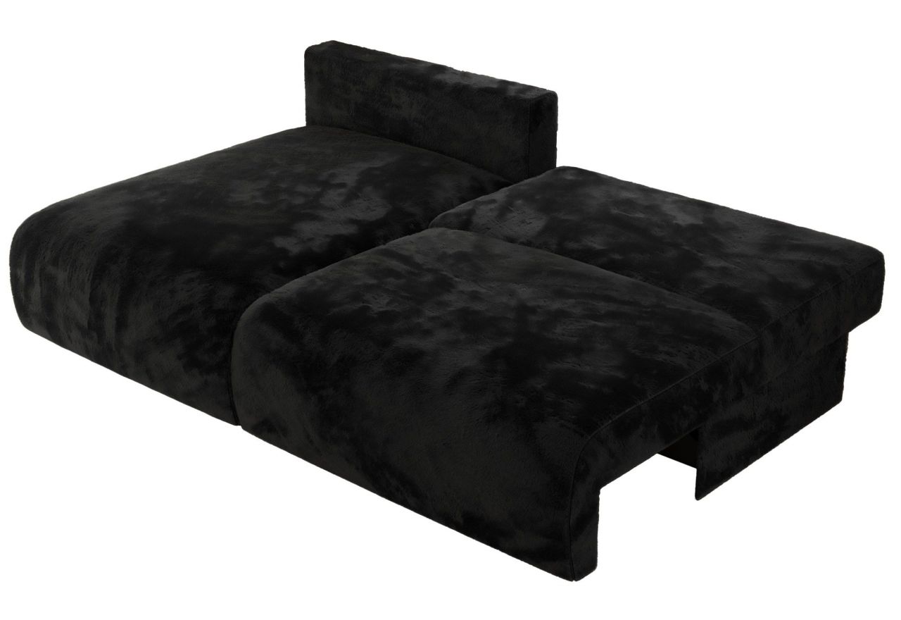 Narożnik VIVO L - strona lewa - czarny, plusz