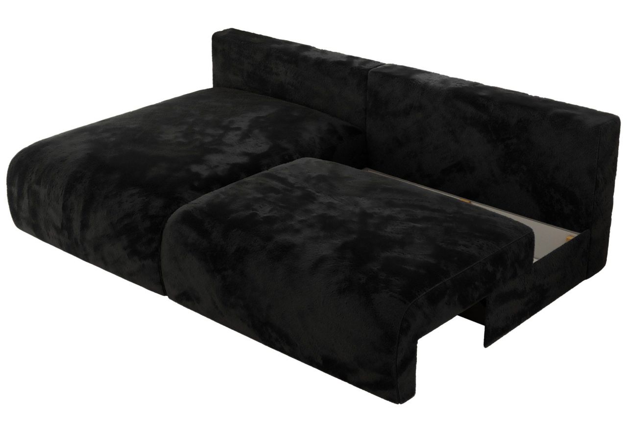 Narożnik VIVO L - strona lewa - czarny, plusz