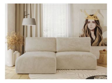 Narożnik VIVO L - strona lewa - kremowy, plusz