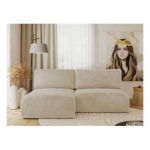 Narożnik VIVO L - strona lewa - kremowy, plusz