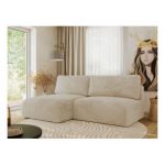 Narożnik VIVO L - strona lewa - kremowy, plusz