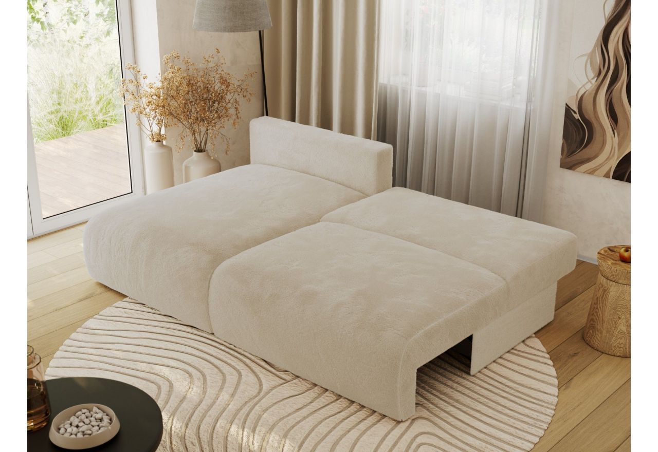 Narożnik VIVO L - strona lewa - kremowy, plusz