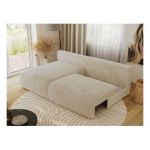 Narożnik VIVO L - strona lewa - kremowy, plusz