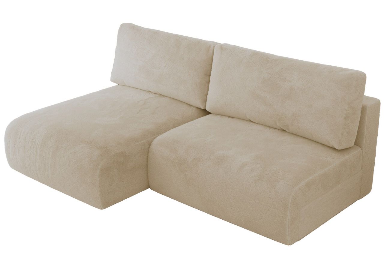 Narożnik VIVO L - strona lewa - kremowy, plusz