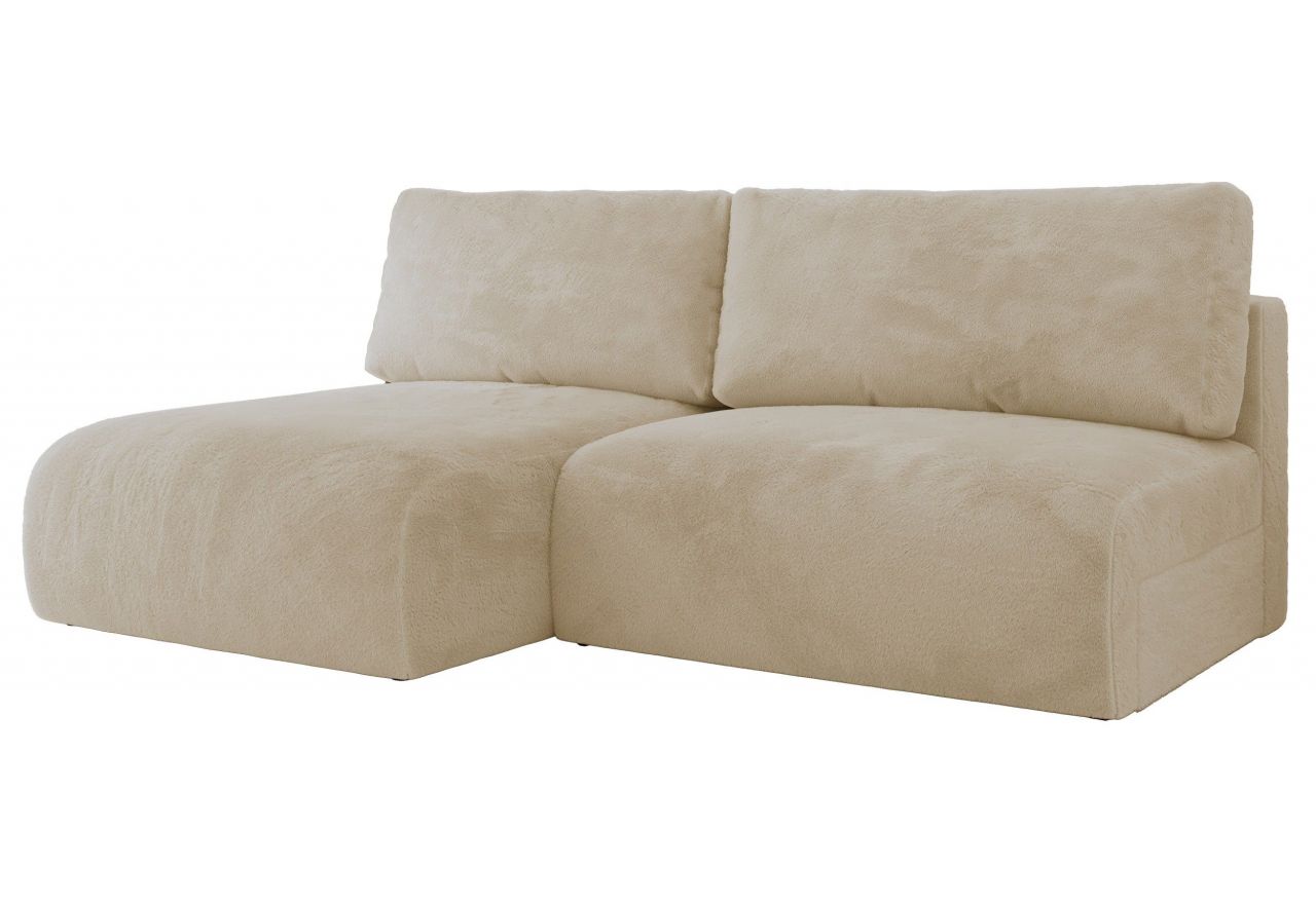 Narożnik VIVO L - strona lewa - kremowy, plusz