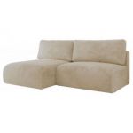 Narożnik VIVO L - strona lewa - kremowy, plusz