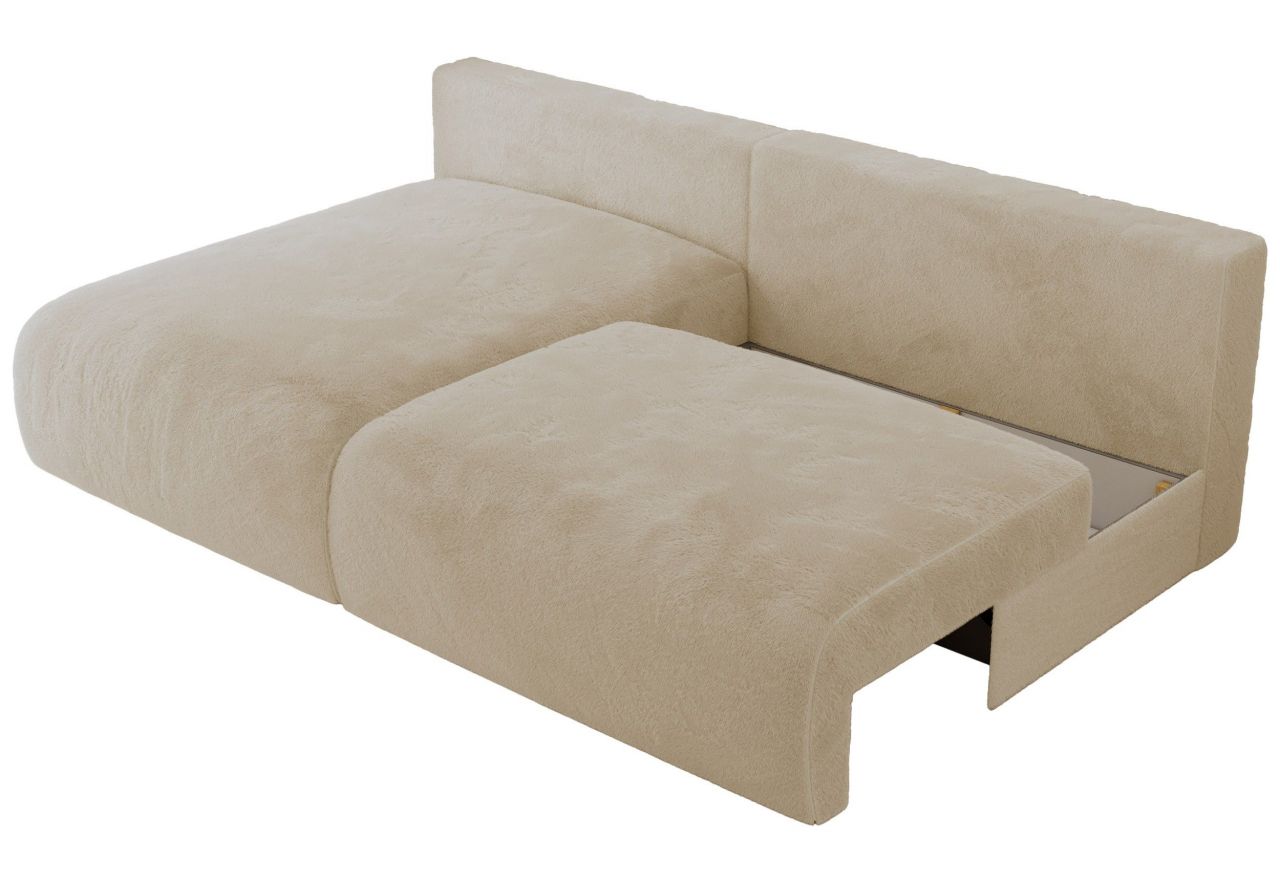 Narożnik VIVO L - strona lewa - kremowy, plusz