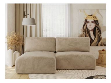 Narożnik VIVO L - strona lewa - beżowy, plusz