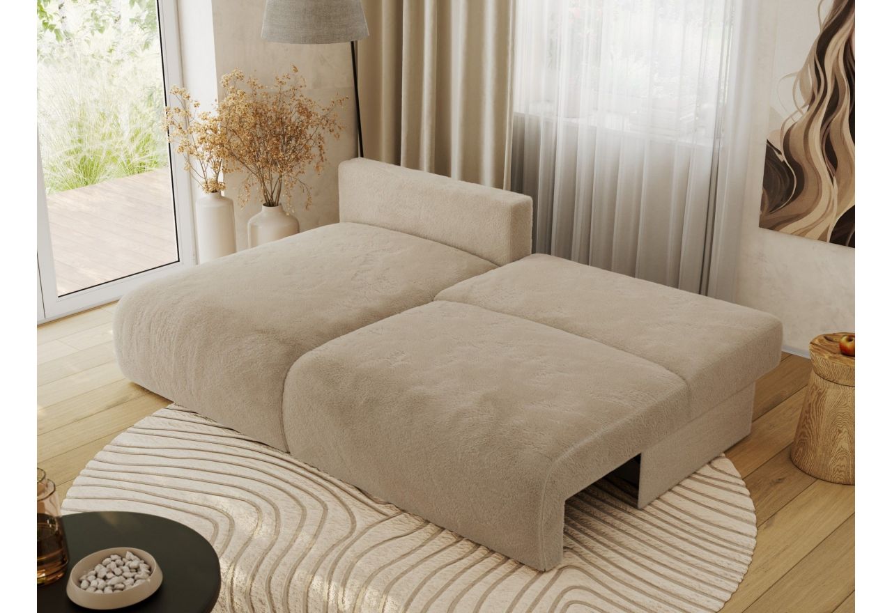 Narożnik VIVO L - strona lewa - beżowy, plusz