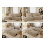 Narożnik VIVO L - strona lewa - beżowy, plusz