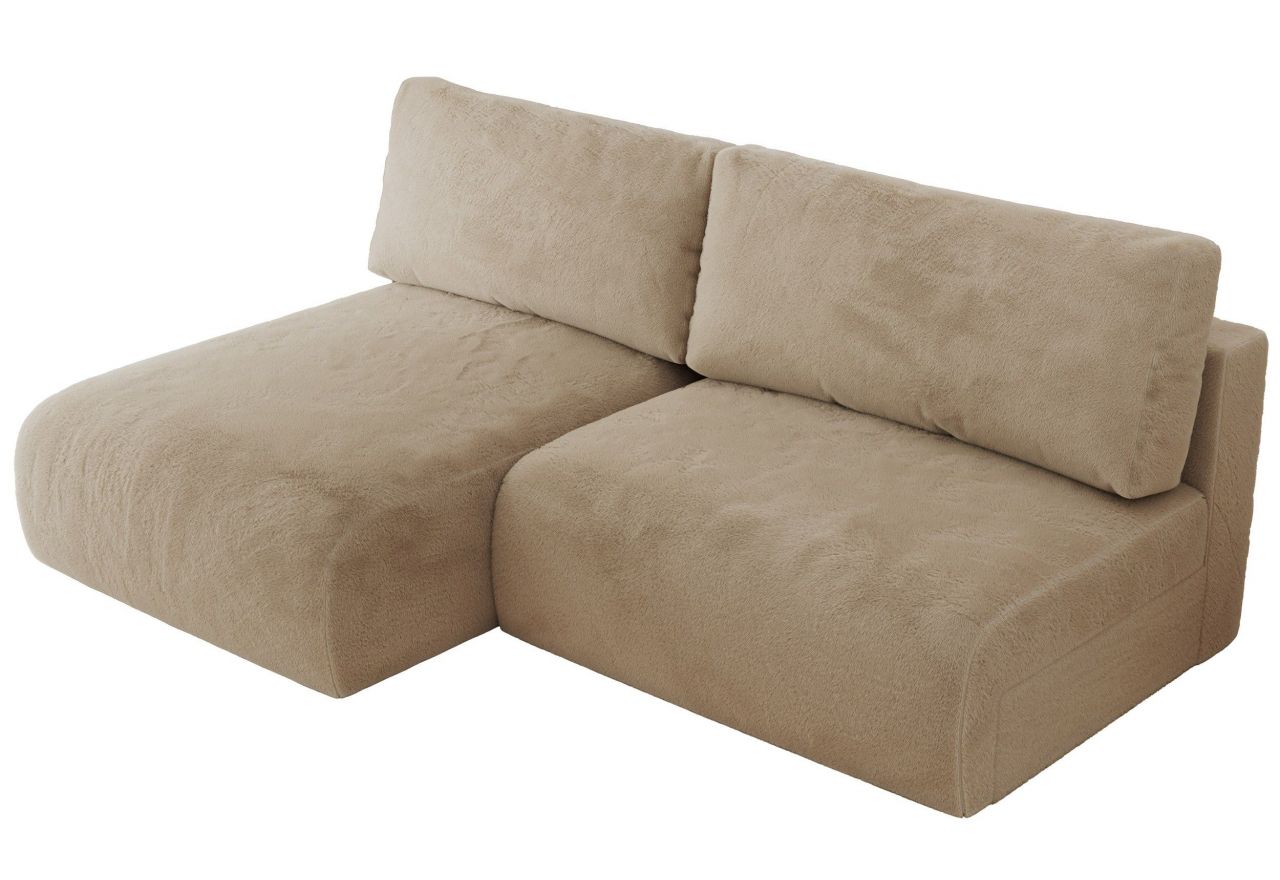 Narożnik VIVO L - strona lewa - beżowy, plusz