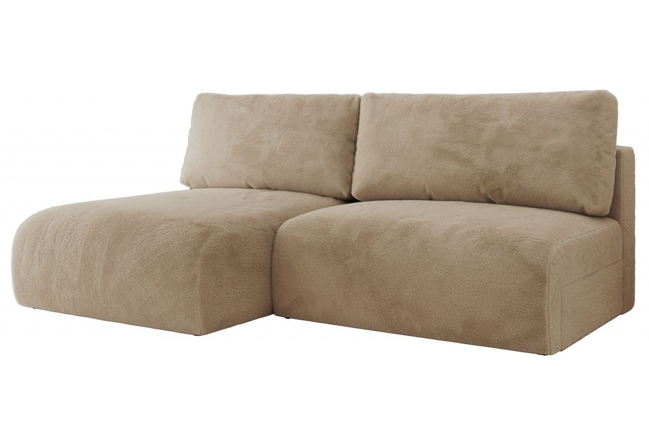 Narożnik VIVO L - strona lewa - beżowy, plusz