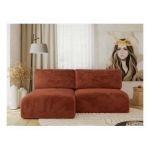 Narożnik VIVO L - strona lewa - pomarańczowy, plusz