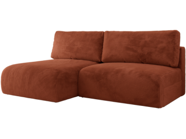 Narożnik VIVO L - strona lewa - pomarańczowy, plusz