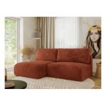 Narożnik VIVO L - strona lewa - pomarańczowy, plusz