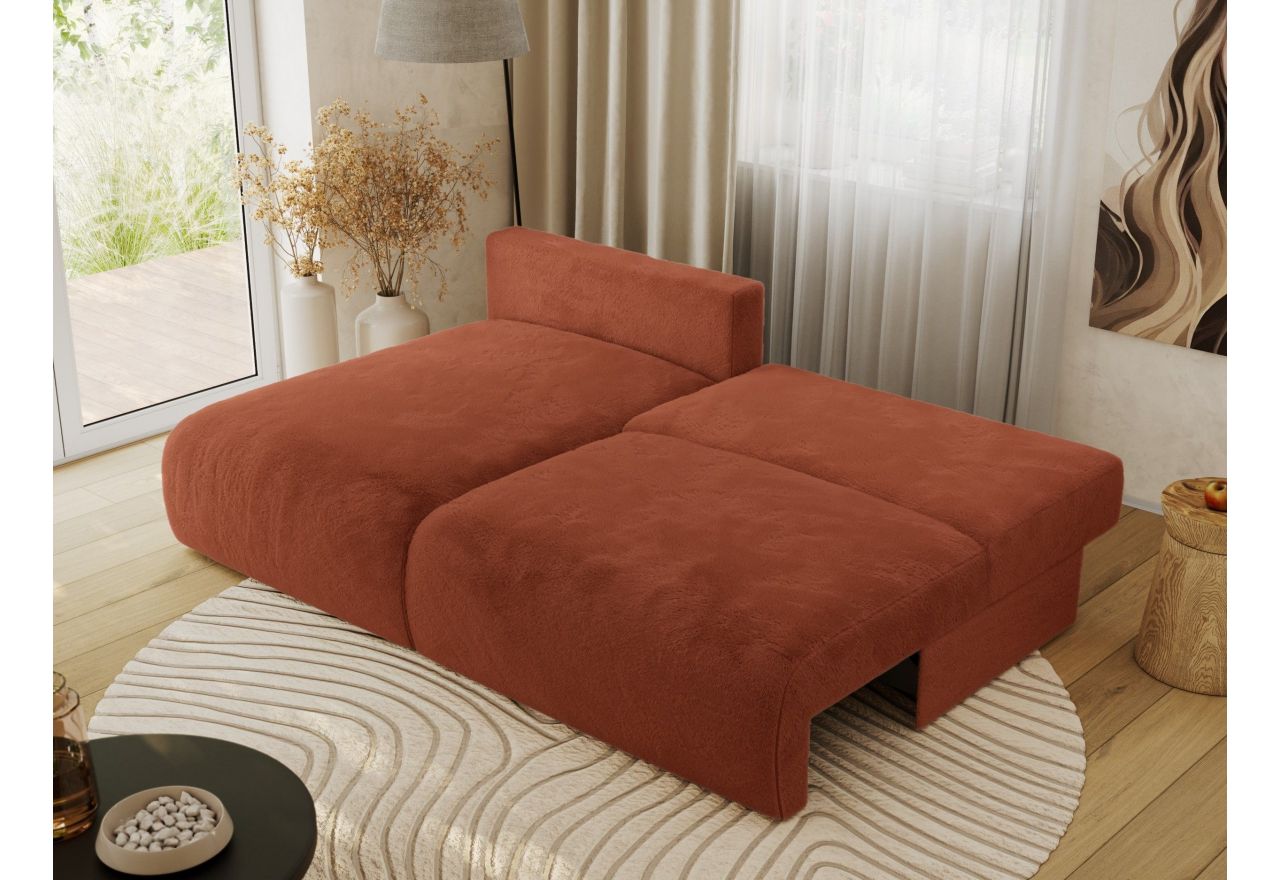 Narożnik VIVO L - strona lewa - pomarańczowy, plusz