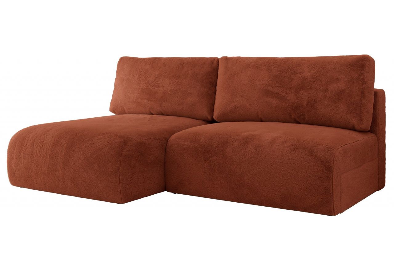 Narożnik VIVO L - strona lewa - pomarańczowy, plusz