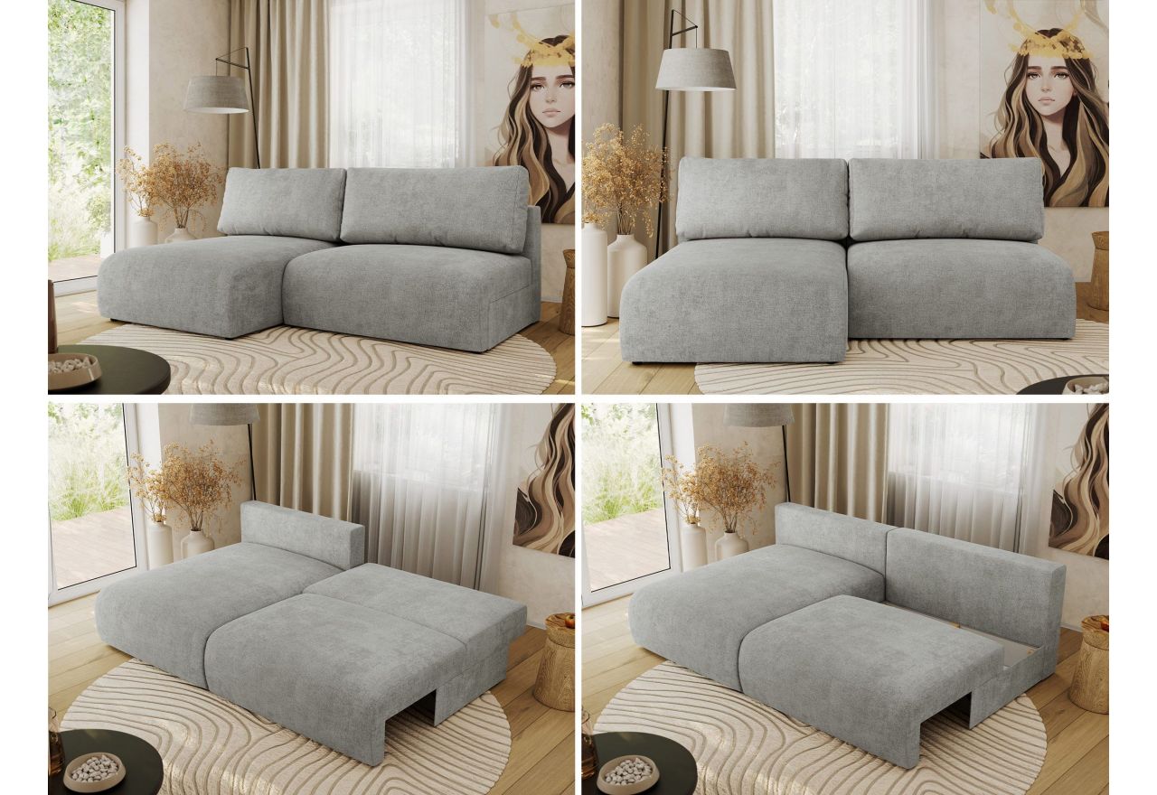 Narożnik VIVO L - strona lewa - jasnoszary, struktura