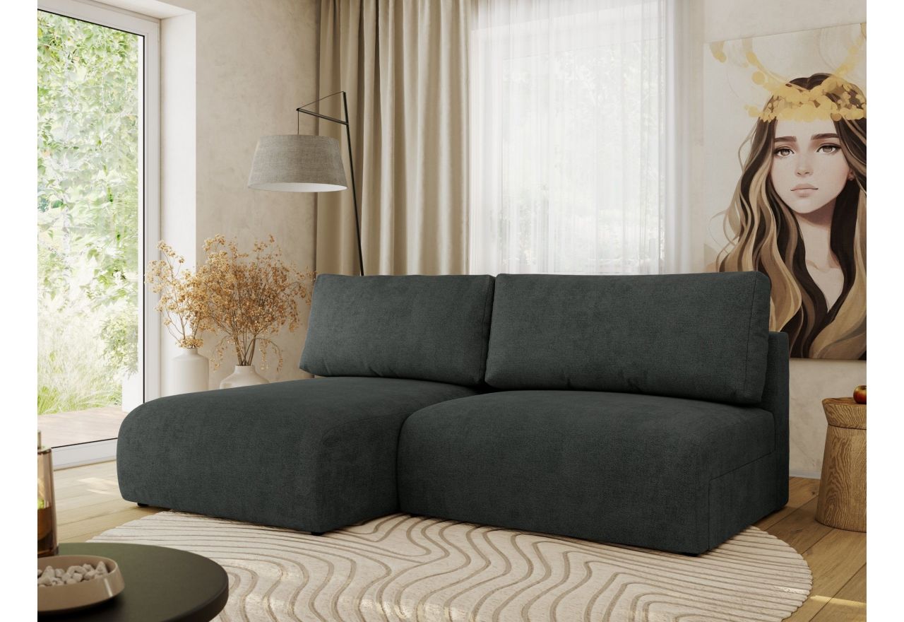 Narożnik VIVO L - strona lewa - ciemnoszary, struktura