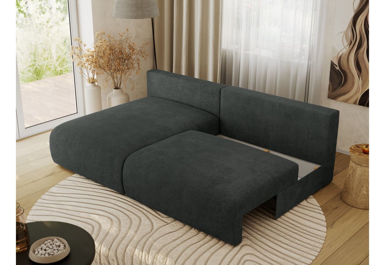 Narożnik VIVO L - strona lewa - ciemnoszary, struktura