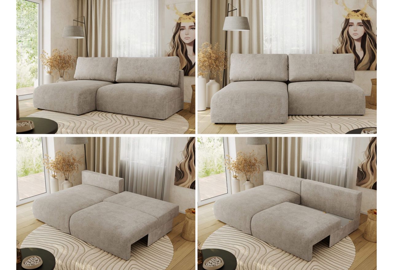 Narożnik VIVO L - strona lewa - beżowy, struktura