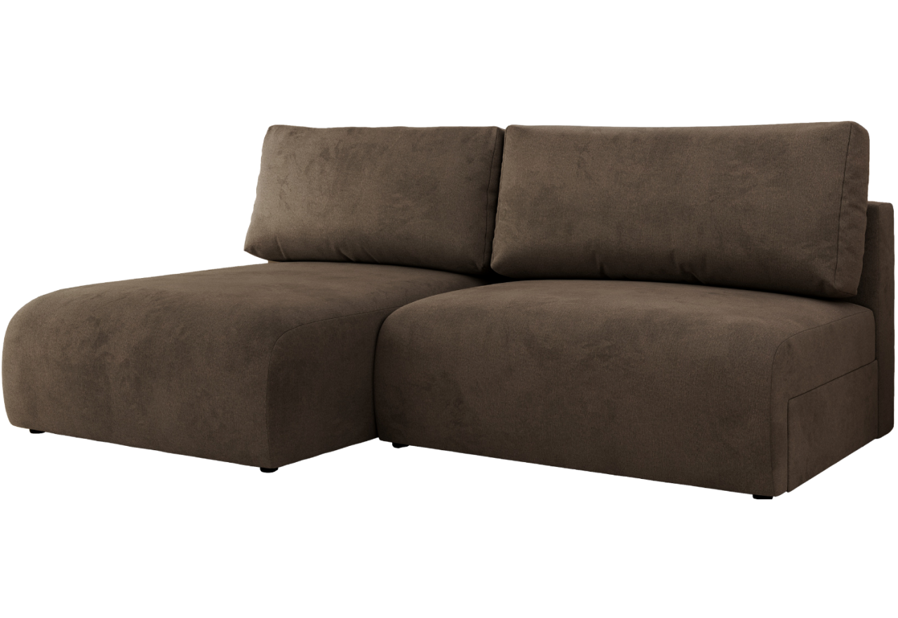 Narożnik VIVO L - strona lewa - brązowy, welvet