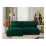 Narożnik VIVO L - strona lewa - ciemnozielony, welvet