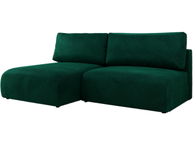 Narożnik VIVO L - strona lewa - ciemnozielony, welvet