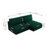 Narożnik VIVO L - strona lewa - ciemnozielony, welvet