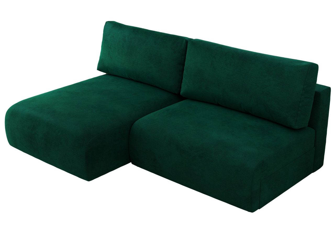 Narożnik VIVO L - strona lewa - ciemnozielony, welvet