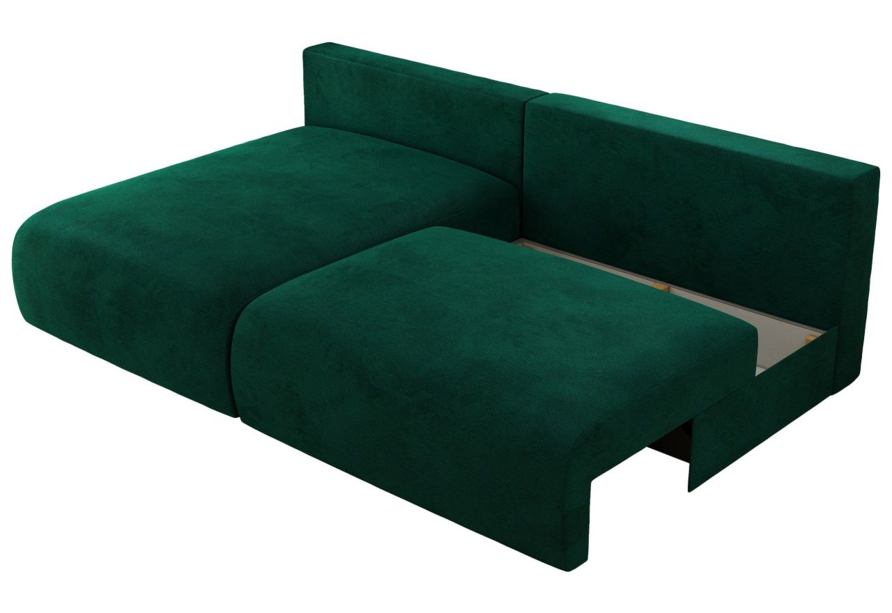 Narożnik VIVO L - strona lewa - ciemnozielony, welvet