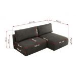 Narożnik VIVO L - strona lewa - ciemnoszary, welvet