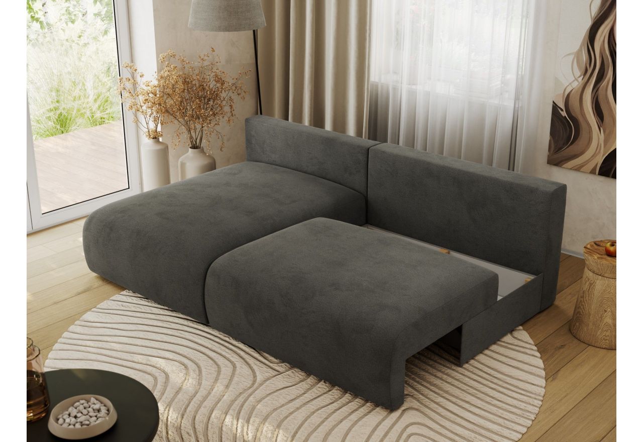 Narożnik VIVO L - strona lewa - ciemnoszary, welvet