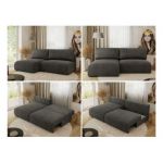 Narożnik VIVO L - strona lewa - ciemnoszary, welvet