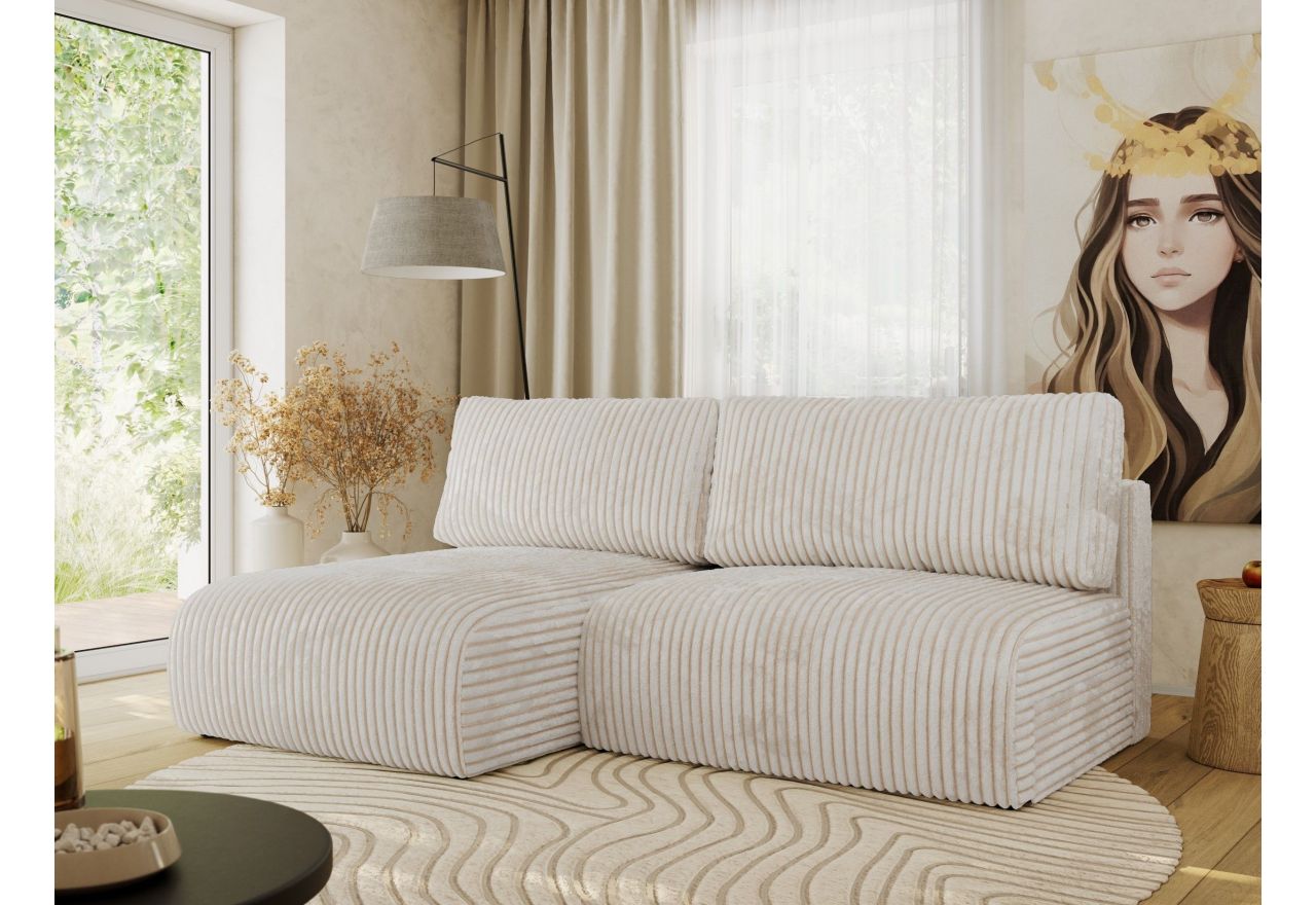 Narożnik VIVO L - strona lewa - kremowy, sztruks